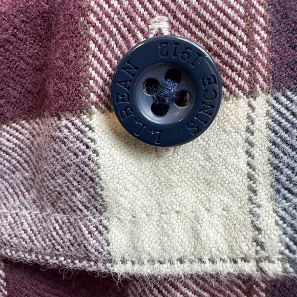 LL Bean Size XL Fleece Lined Hooded Shirt Jacket Shacket Plaid Flannel Pockets - Picture 6 of 9